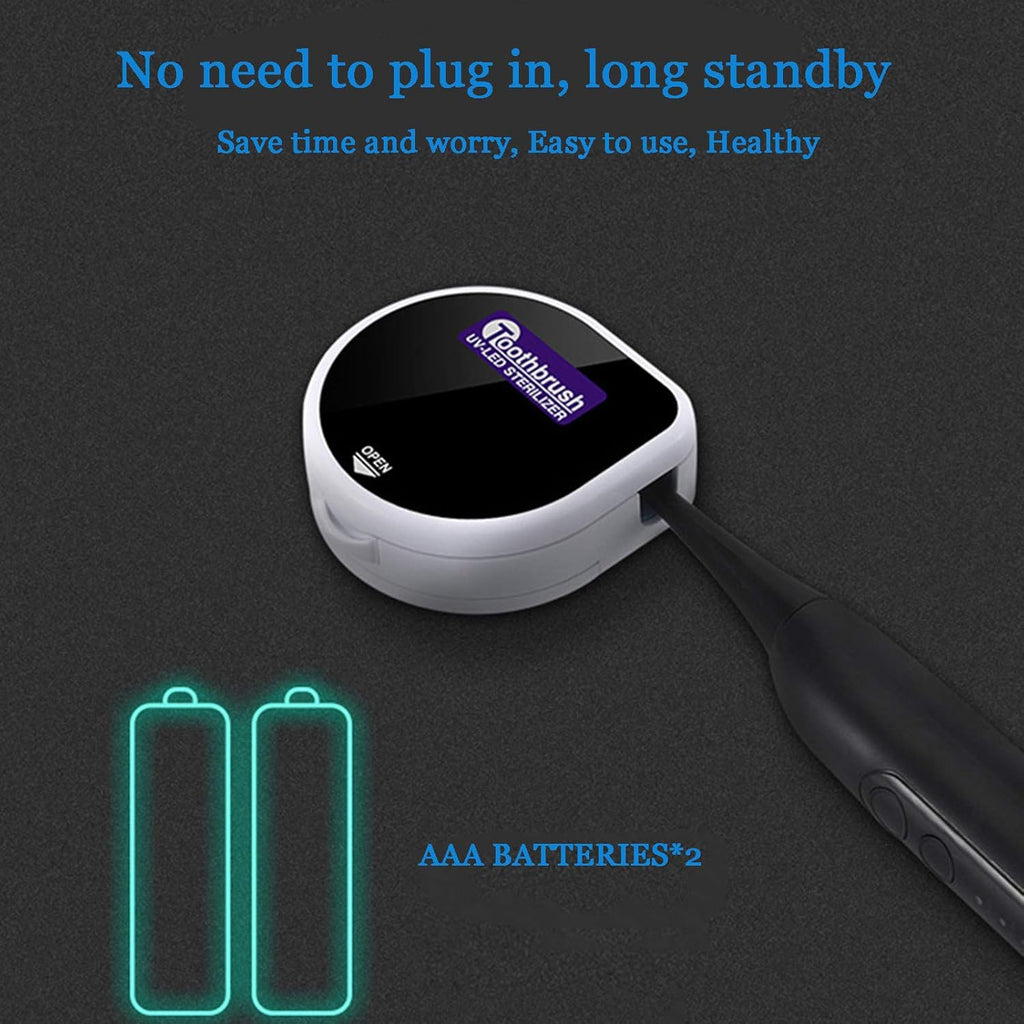 UV Toothbrush cover,Toothbrush sterilizer Case, Wall Mount Toothbrush Case Both Electric and Manual Toothbrushes, for Home and Travel (Black) EPA Est.NO.97123-CHN-1