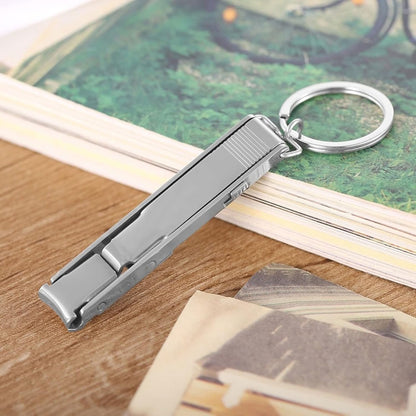 Stainless Steel Ultra-thin Foldable Hand Toe Nail Clippers Cutter With Keychain Nail Art Tool