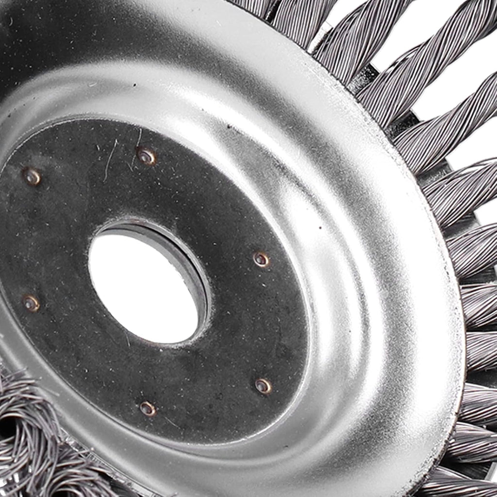 8 Inch Grass Trimmer Head Derusting & Weeding Wheel | Rust & Dust Removal Plate with Fixing Kit | Steel Wire Brush Cutter for Lawn Mower & Garden Tools