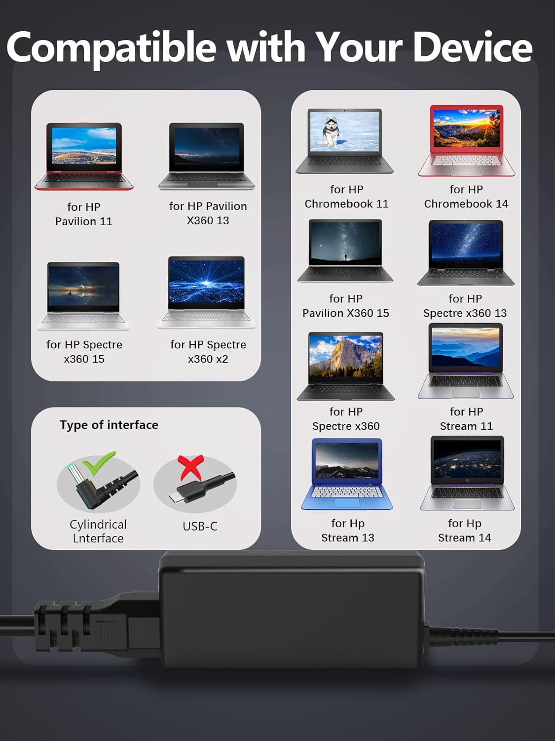 HP 19.5V 2.31A 45W Laptop Adapter