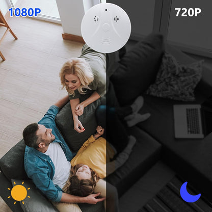 📷 WiFi Mini Detector Camera – 1080P Wireless Smoke Detector Security Nanny Cam  Motion Detection • Remote View • Audio • Home & Office Surveillance