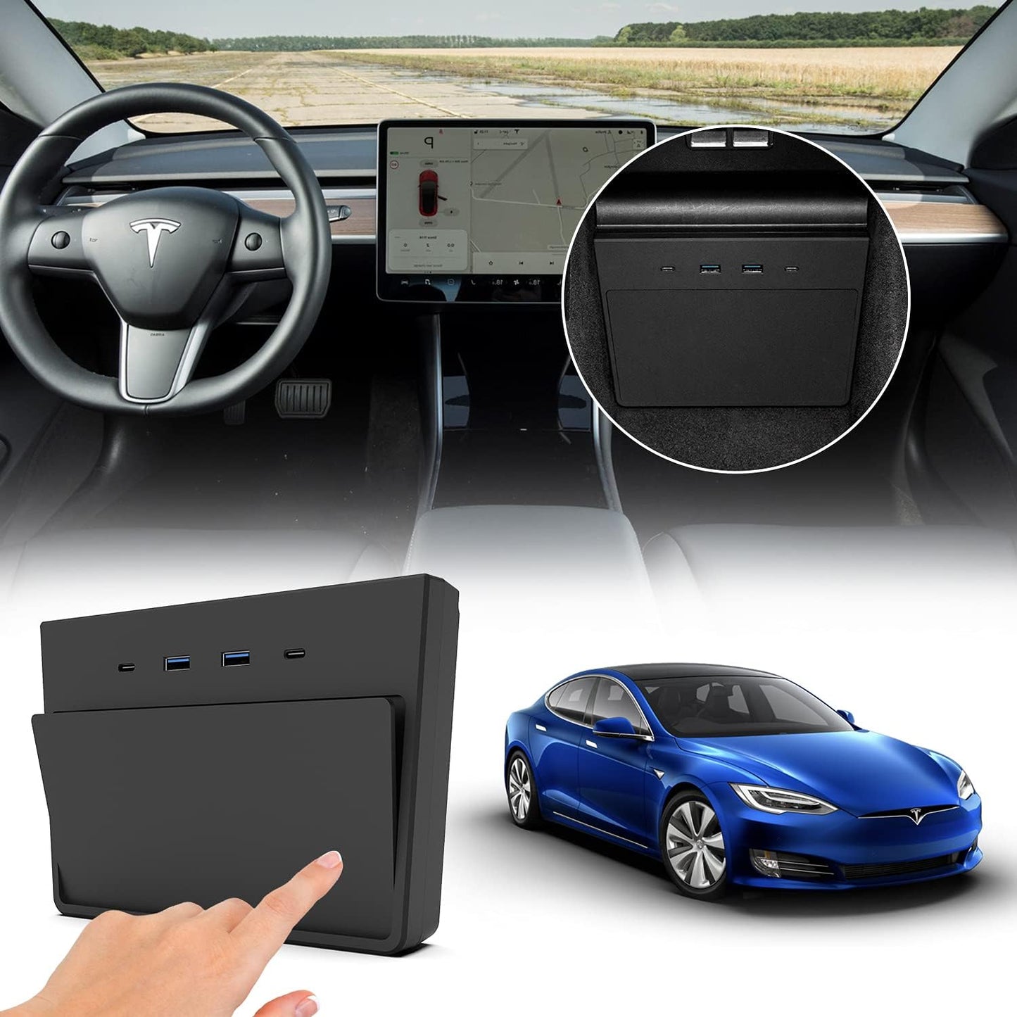 Tesla Model Y USB Hub Gen 2 5-in-1 Pakistan – Dashcam & Sentry Mode Viewer (2020–2021)