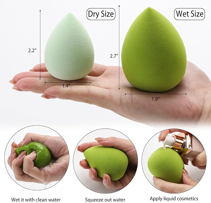 3 Pcs Makeup Beauty Blender Sponge Set – Soft Latex-Free Makeup Sponges for Liquid & Cream Foundation, Reusable & Washable, Suitable for All Skin Types | Pack of 3 | A One Quality