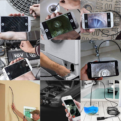 2M WiFi Inspection Camera – 8mm Lens • 5m Rigid Cable • 2.0MP HD • IP67 Waterproof • 6 LEDs • iPhone/Android/PC Compatible