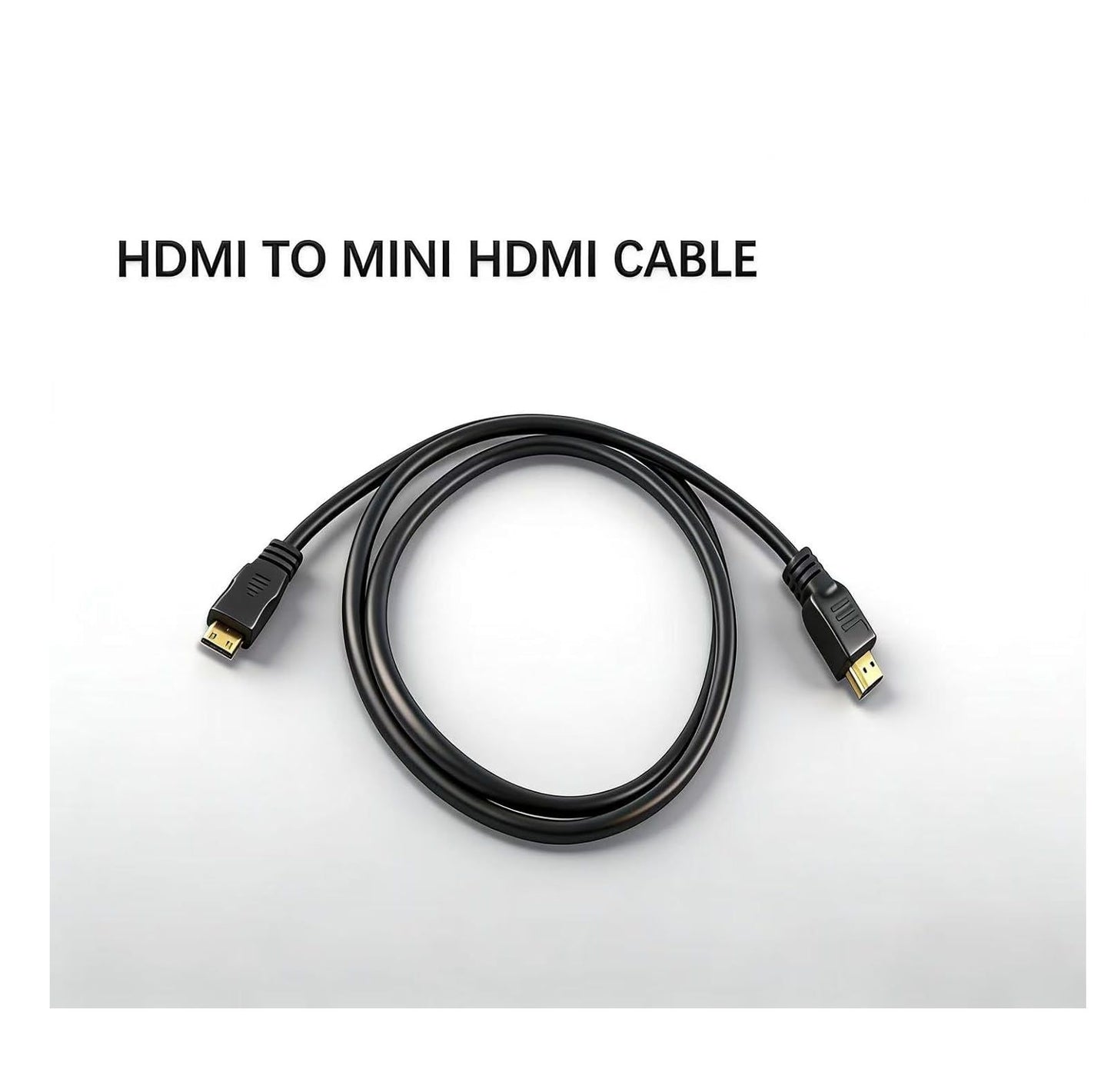 HDMI to Mini HDMI Cable 2 Meter | Gold Plated Male to Male High Speed HD Cable for Laptop, Tablet, Camera & Devices (Black)
