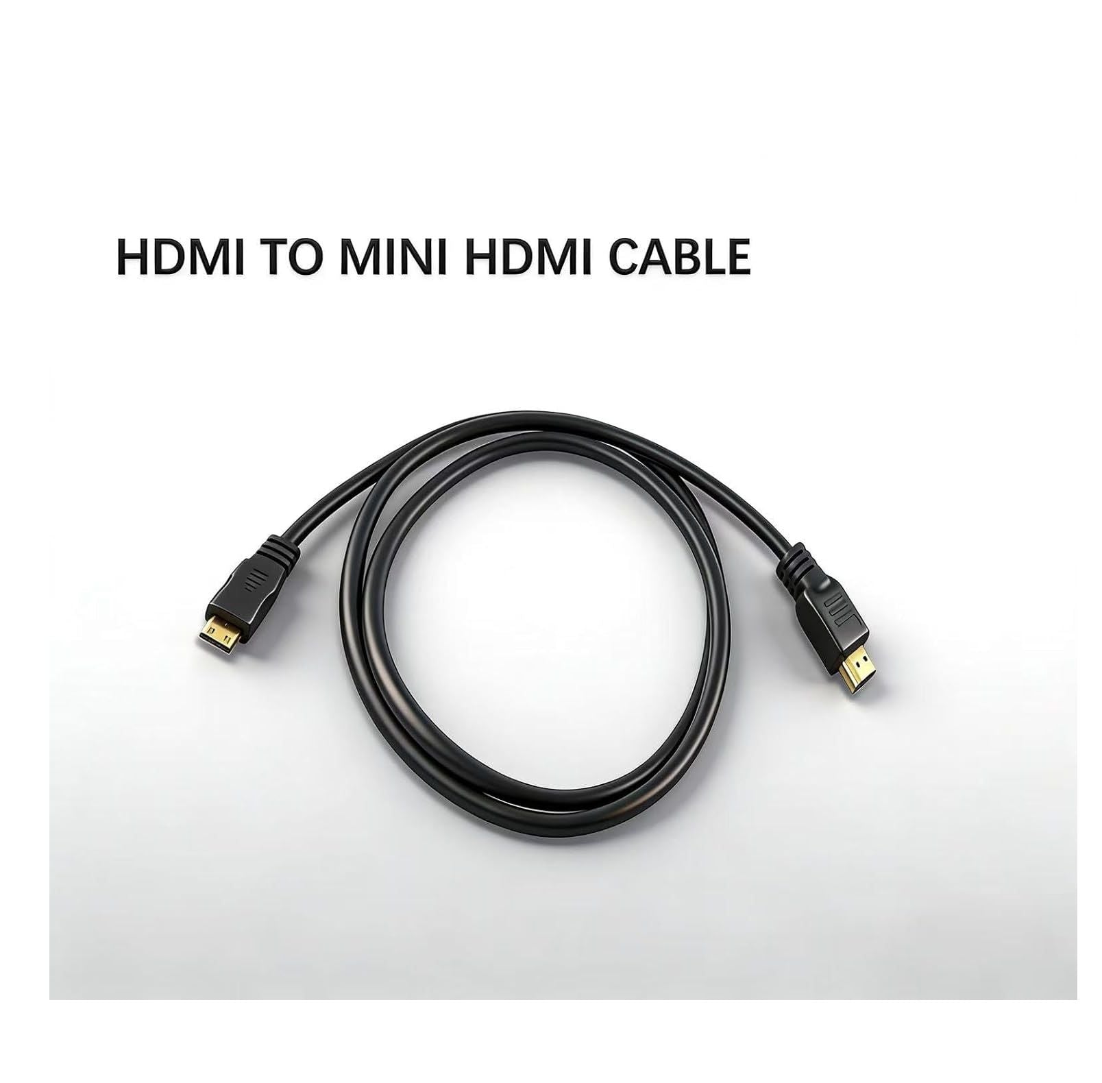HDMI to Mini HDMI Cable 2 Meter | Gold Plated Male to Male High Speed HD Cable for Laptop, Tablet, Camera & Devices (Black)
