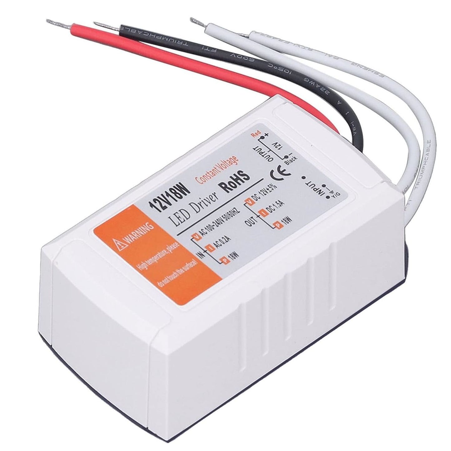 LED Driver Power Supply – Constant Voltage Adapter AC 100-240V to 12V 1.5A 18W for LED Strip Lights & LED Projects