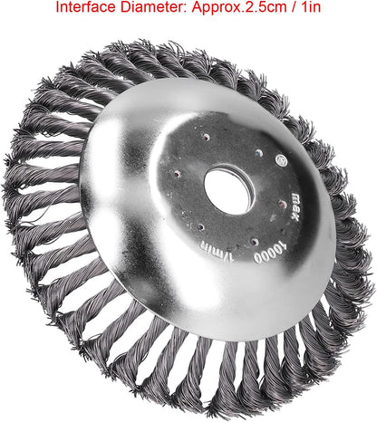 8 Inch Grass Trimmer Head Derusting & Weeding Wheel | Rust & Dust Removal Plate with Fixing Kit | Steel Wire Brush Cutter for Lawn Mower & Garden Tools