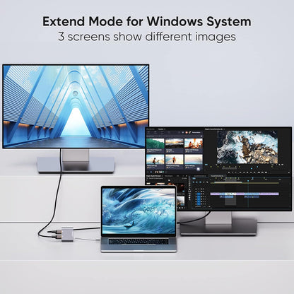USB-C to Dual HDMI 4K Adapter CableCreation | Thunderbolt 3 Compatible | Dual Monitor Display for MacBook Pro, Dell XPS, Surface Book & Chromebook