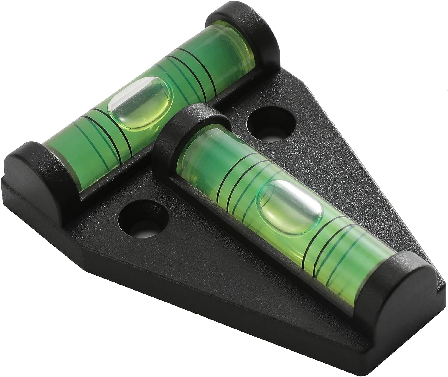 2 Way Mini Black Spirit Level – Small T Shaped Bubble Levelling Tool for On-The-go Measuring – Spirit Levels for a Caravan Campervan Furniture Picture Frames Decking Camera Tripod Camping