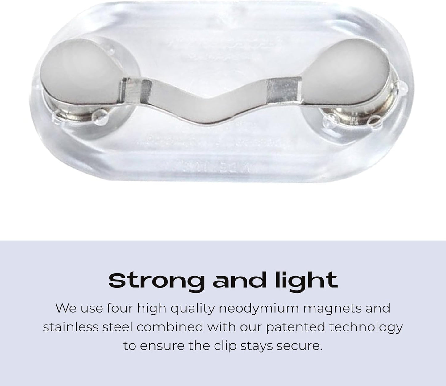 Magnetic Eyeglass Holder & Name Tag Badge Clip – Stainless Steel Sunglasses Holder for Shirts, Gifts for Mom & Dad