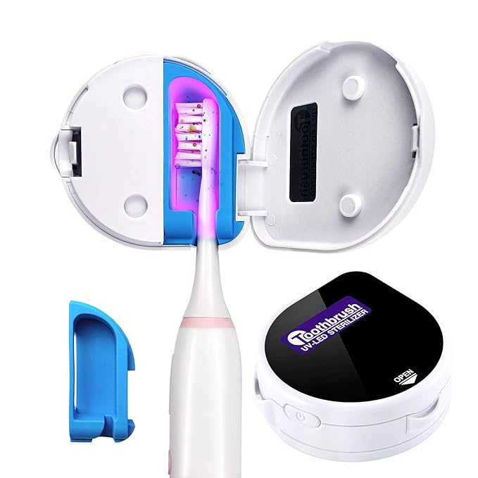 UV Toothbrush cover,Toothbrush sterilizer Case, Wall Mount Toothbrush Case Both Electric and Manual Toothbrushes, for Home and Travel (Black) EPA Est.NO.97123-CHN-1