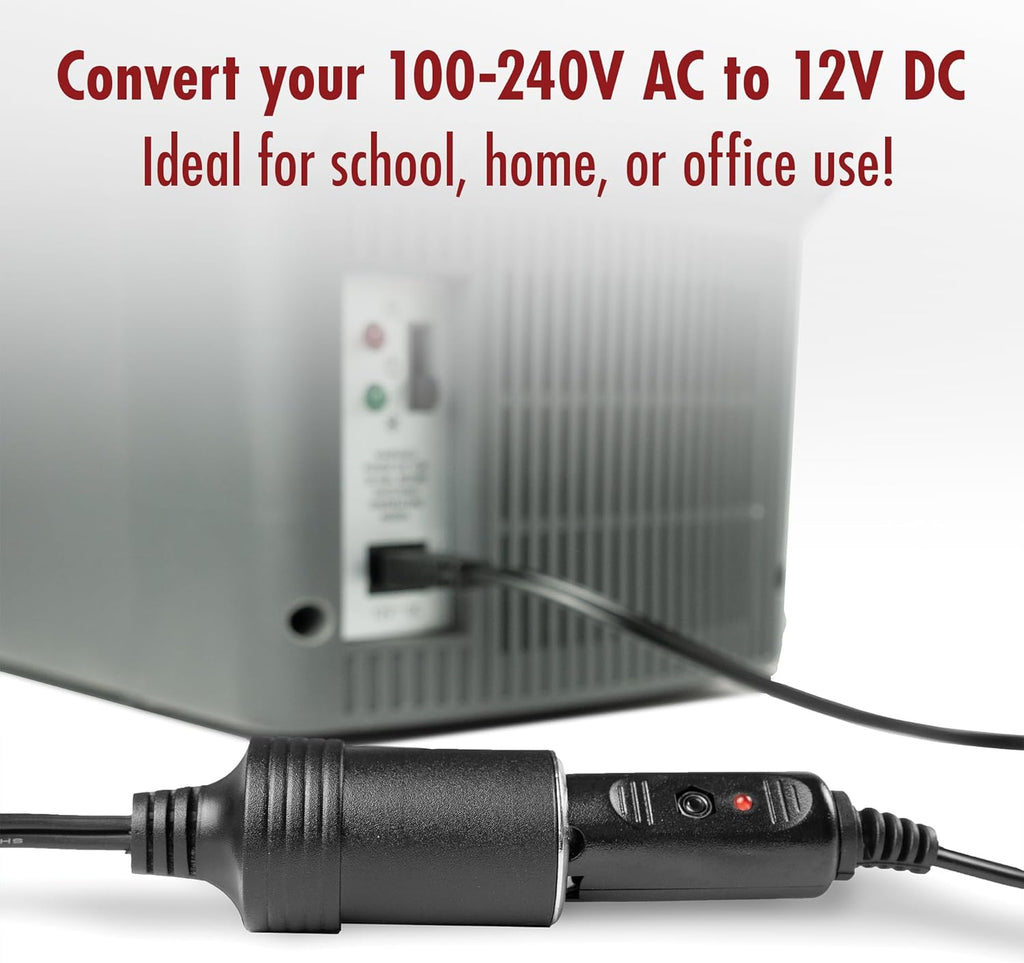 AC 100-240V to DC 12V 5A (60W) Power Adapter with Female Car Cigarette Lighter Socket – AC to DC Converter