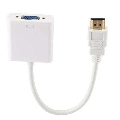HDMI to VGA Adapter Converter Cable Male to Female for Monitor PC Desktop Laptop HDTV White (Pack of 1)