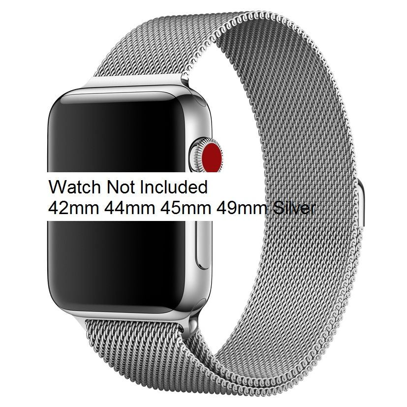 Silver Milanese Loop Steel Strap for i Watch ( 42mm / 44mm / 45mm ) (Watch Not included)