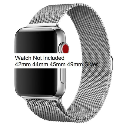 Silver Milanese Loop Steel Strap for i Watch ( 42mm / 44mm / 45mm ) (Watch Not included)