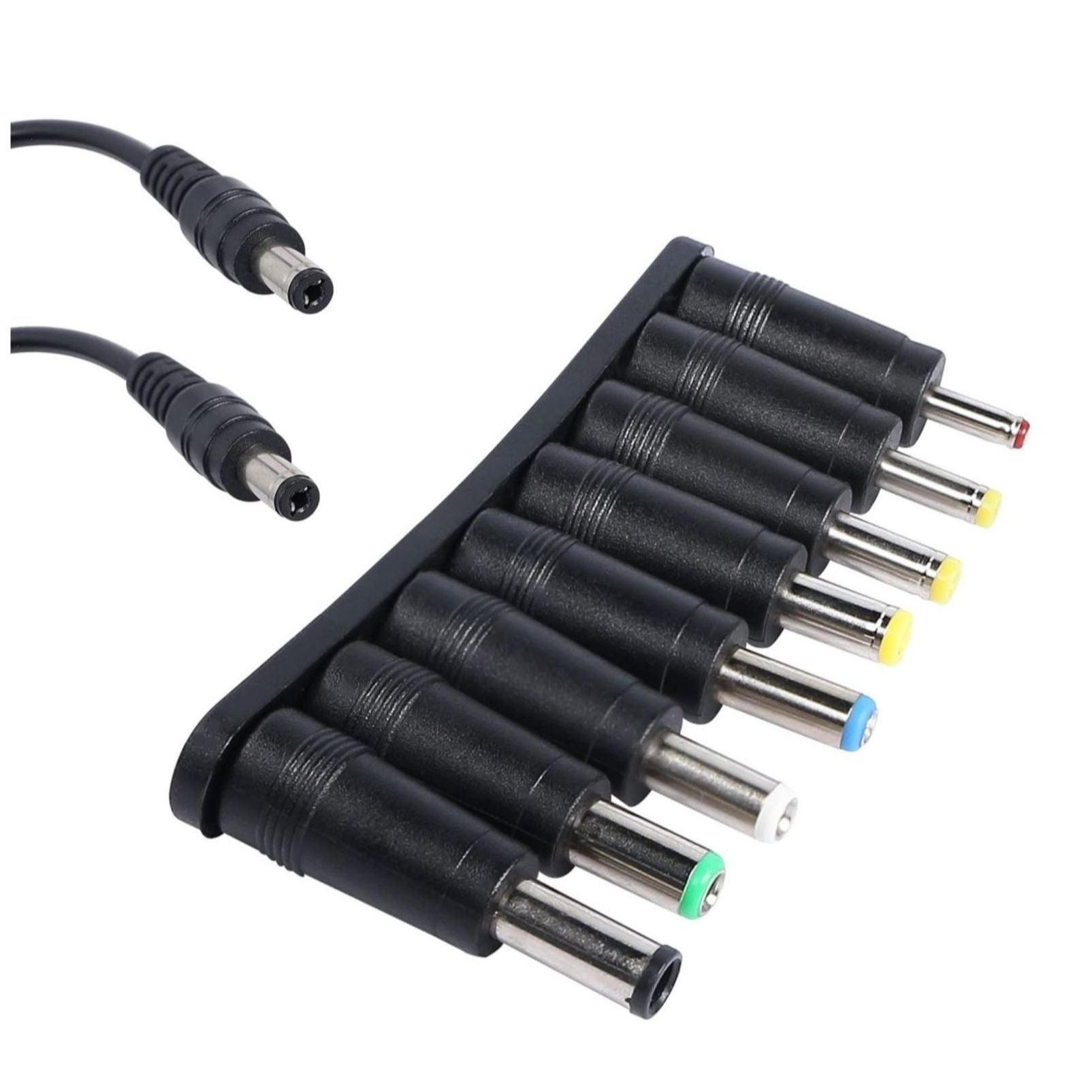 8-in-1 Universal Laptop DC Power Adapter Connector – 5.5mm x 2.1mm Female to Male Plug Converter with 22cm Tuning Fork Cable for Laptop Power Supply