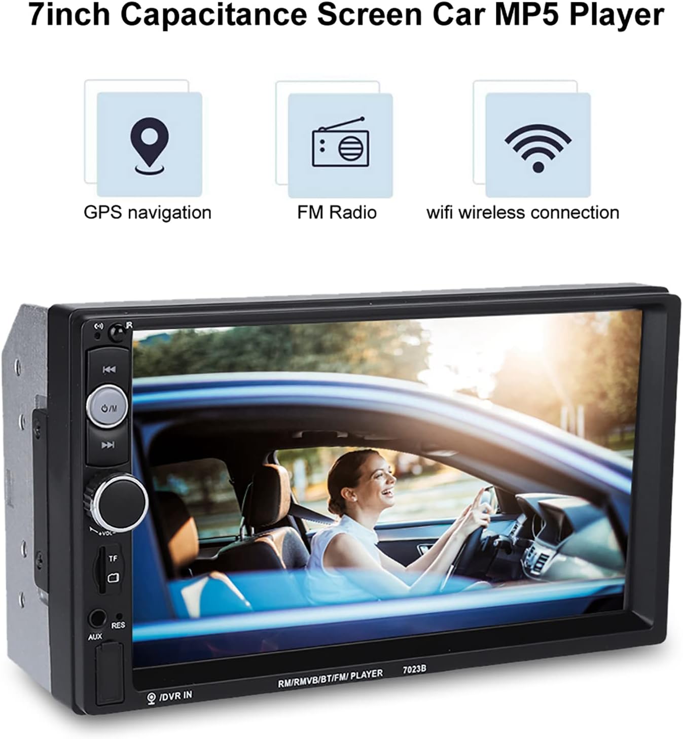 7 Inch Touch Screen Car MP5 Player Bluetooth FM Radio with Phone Link & Rear View Camera 7023B