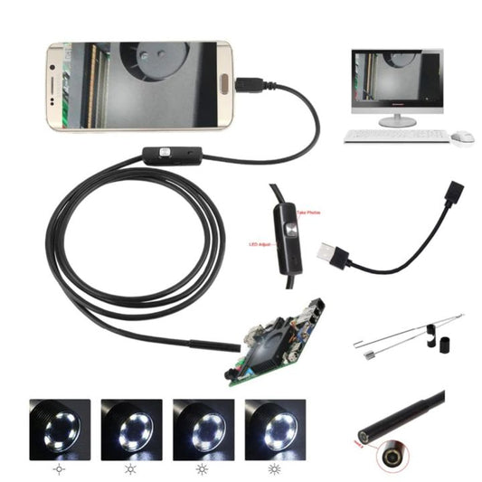 5.5MM Android USB Endoscope Camera 1080P HD OTG Borescope Waterproof Snake Camera Type-C / Micro USB for Car & Pipe Inspection (1M Cable)