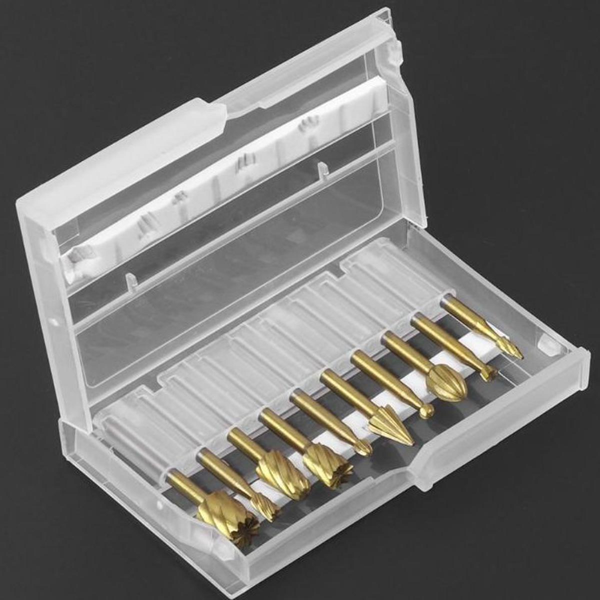 10pcs/Set HSS Routing Rotary Milling Cutter Tool Rotary File Engraving Cutter Woodworking Bur Bit Engraving Bits Tool for wood