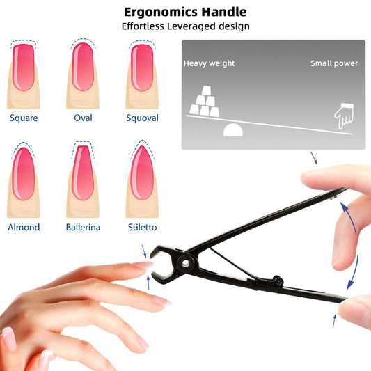 Nail Clippers, 15mm Wide Jaw Opening Nail Cutter with Sharp and Sturdy Blade, Surgical Grade Stainless Steel Fingernail Toenail Clippers for Thick Nails, Black