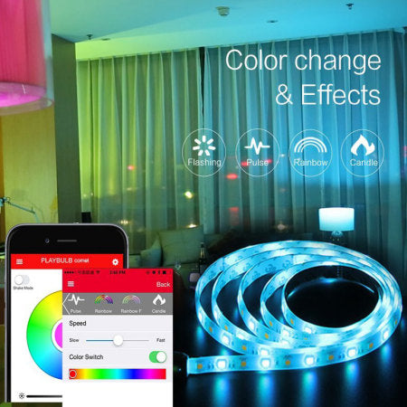 Playbulb Commet+ LED Party Lights Strip by Mipow, 2m, Bluetooth Control, Multi Color, BTL-501A-2 M