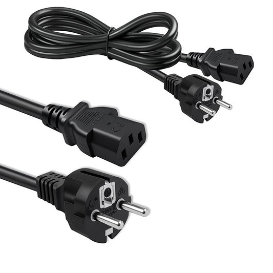 European Schuko to IEC C13 Power Cable 1.5M Copper Wire PC Computer Power Cord