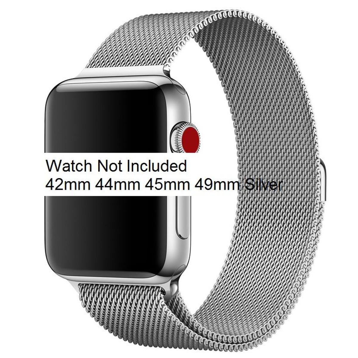 Silver Milanese Loop Steel Strap for i Watch ( 42mm / 44mm / 45mm ) (Watch Not included)