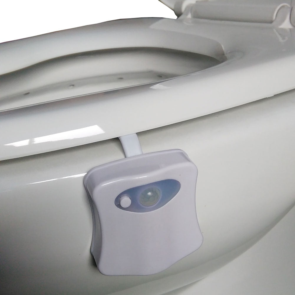 Motion Sensor Toilet Night Light Home Toilet Light Bathroom Body Motion Sensor Toilet Bowl Seat Light Lamp 8-Color Changes