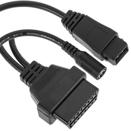 Diagnostic cable OBD2 2 pin male and DC female connector compatible with vehicles of the PSA Group full pinout
