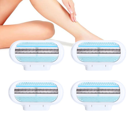 4 PCS Manual Shaving Women Razors Replaceable Blade Shaving Hair Remove Lady Safety Razor Head For 3 Layer-Blade Women's Razor Blade