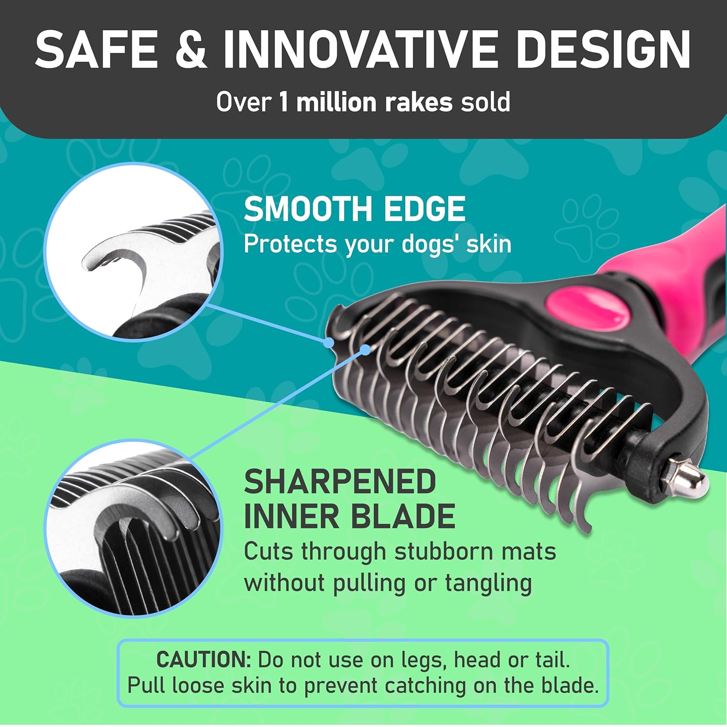 Pet Grooming BrushSingle Sided Shedding & Dematting Undercoat Rake for Dogs & Cats – Long Hair Pet Comb (Pink)