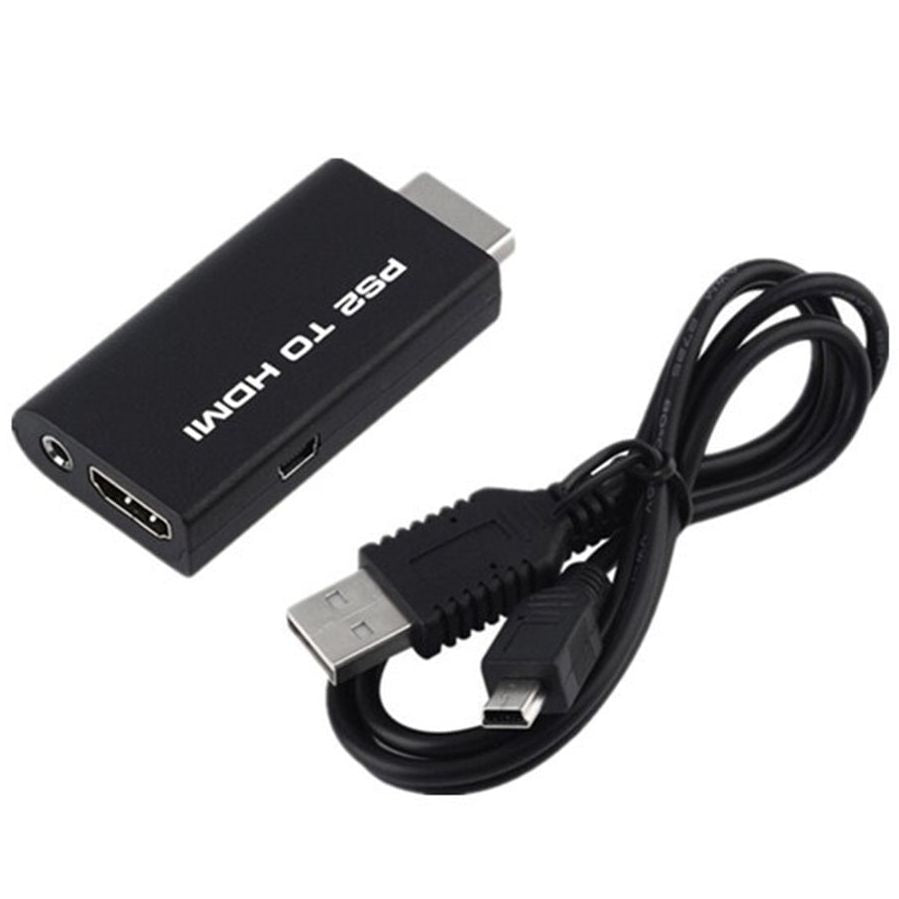 PS2 to HDMI Converter Adapter, PS2 to HDMI Video Converter with 3.5mm Audio Output Cable for HDTV HDMI Monitor AV to HDMI Signal Transfer Adapter, Supports All Playstation 2 Display Modes A1