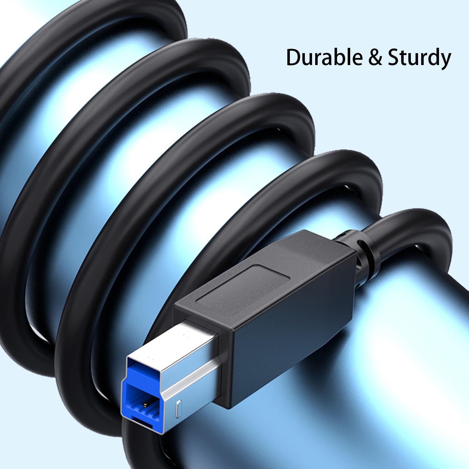 USB 3.0 Printer Cable – SuperSpeed 5 Gbps USB-A to B Male Cord Compatible with HP, Canon, Epson Printers, Scanners, Docking Stations, External Hard Drives & More