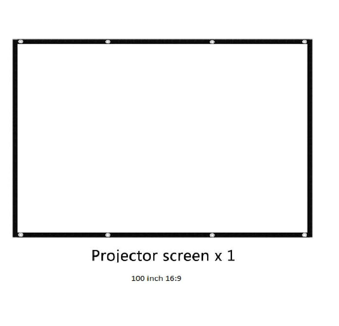 100 Inch Projector Screen 16:9 HD Projection Screen – Frameless High Brightness High Gain Grey Screen with High Contrast for Home Cinema, Office & Gaming
