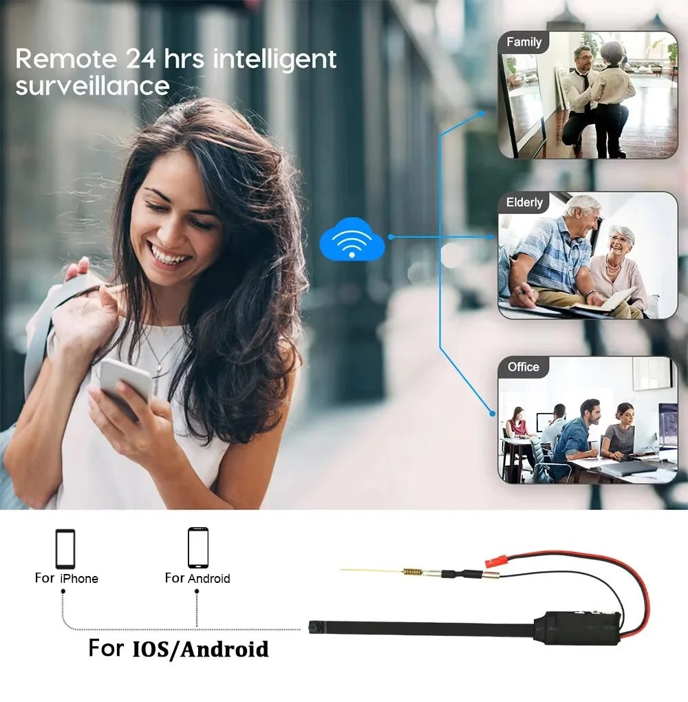 HD WiFi Mini Camera DIY Module 1080P Security Camera with Motion Detection & Remote Viewing