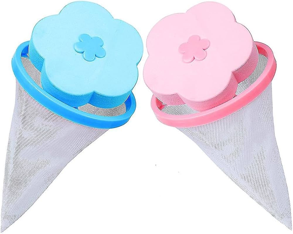 2 Pc Laundry Floating Lint Hair Catcher Mesh Pouch Dirty Fiber Collector Reusable Washing Machine Laundry Filter Bag