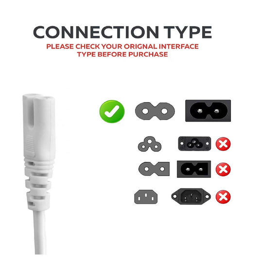 2 Pin Mains Cable IEC C7 UK Plug – 3 Meter White Power Cable for TV, Printer, Laptop Charger, PS4, PS5 & Xbox