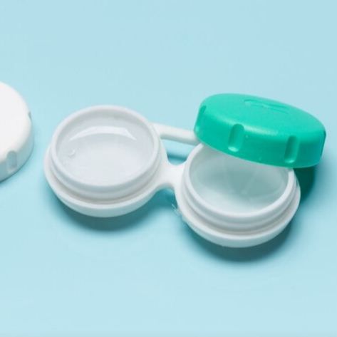 Contact Lens Case 1 Each Green white Natural Lens Storage Container