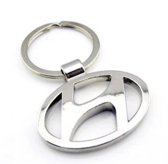 Hyundai Logo Metal Car Keychain Key Chain  (Silver) 3D