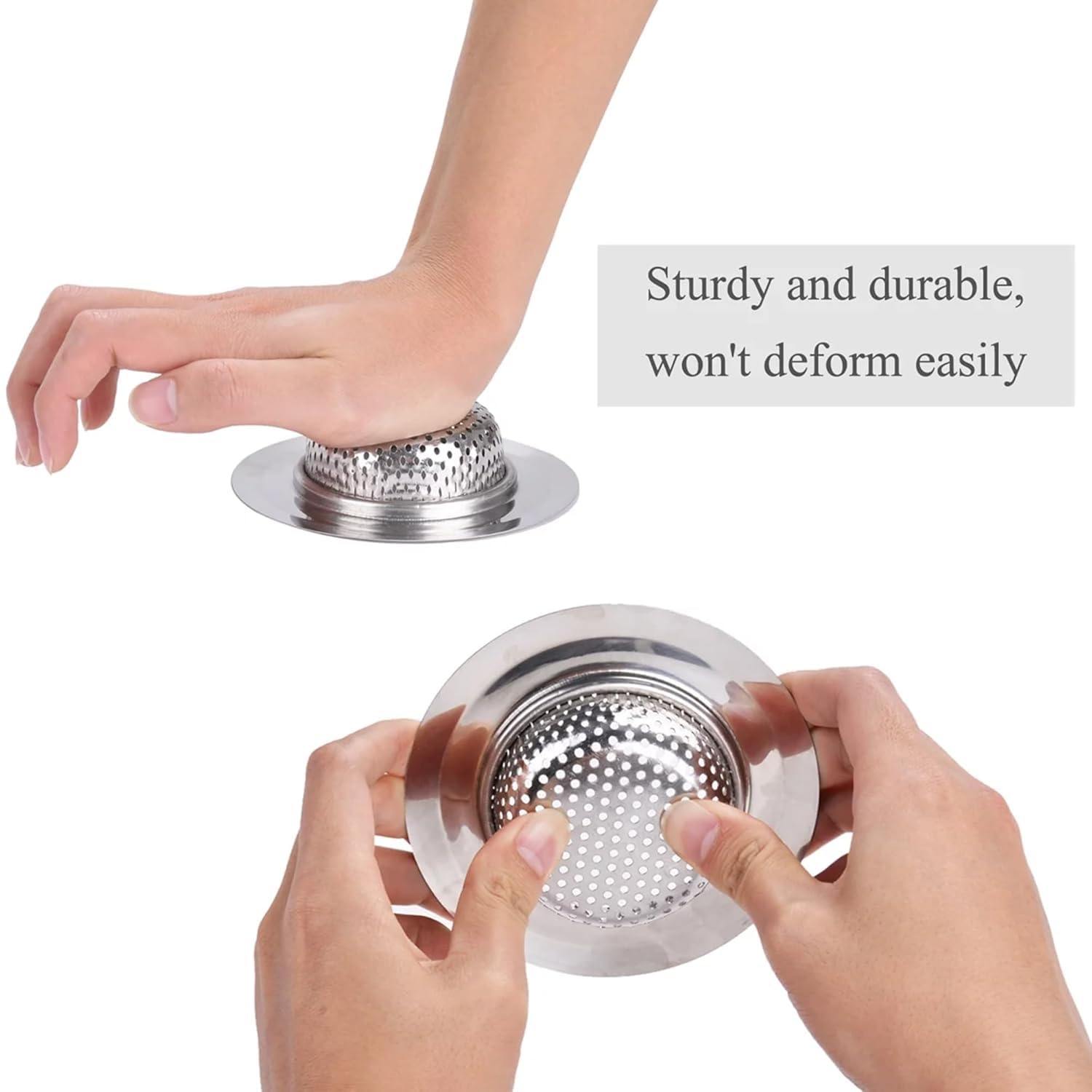 Stainless Steel Kitchen Sink Strainer, Heavy-Duty Sink Jali Drain Filter for Kitchen, Standard Size