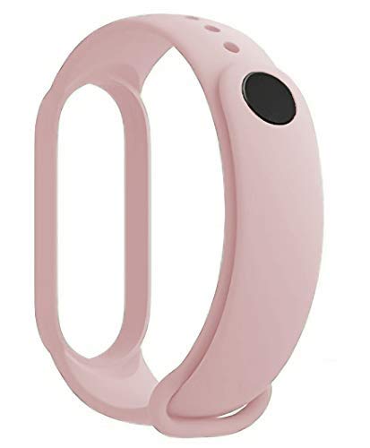 Mi 5/6 Band Strap for Mi Band 5 and Mi Band 6 Wristband Silicone Strap (Blush Pink) Tea Pink Soft Long Life