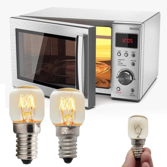 Microwave Oven Light Bulb E14 15W/25W 220-240V | High Temperature 300°C Heat Resistant Cooker Lamp | Salt Lamp Replacement Bulb