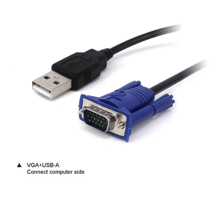 1.5 Meter USB VGA KVM Switch Cable 15 Pin VGA Male to Male with USB A to B Printer Cable for PC Monitor Keyboard Mouse