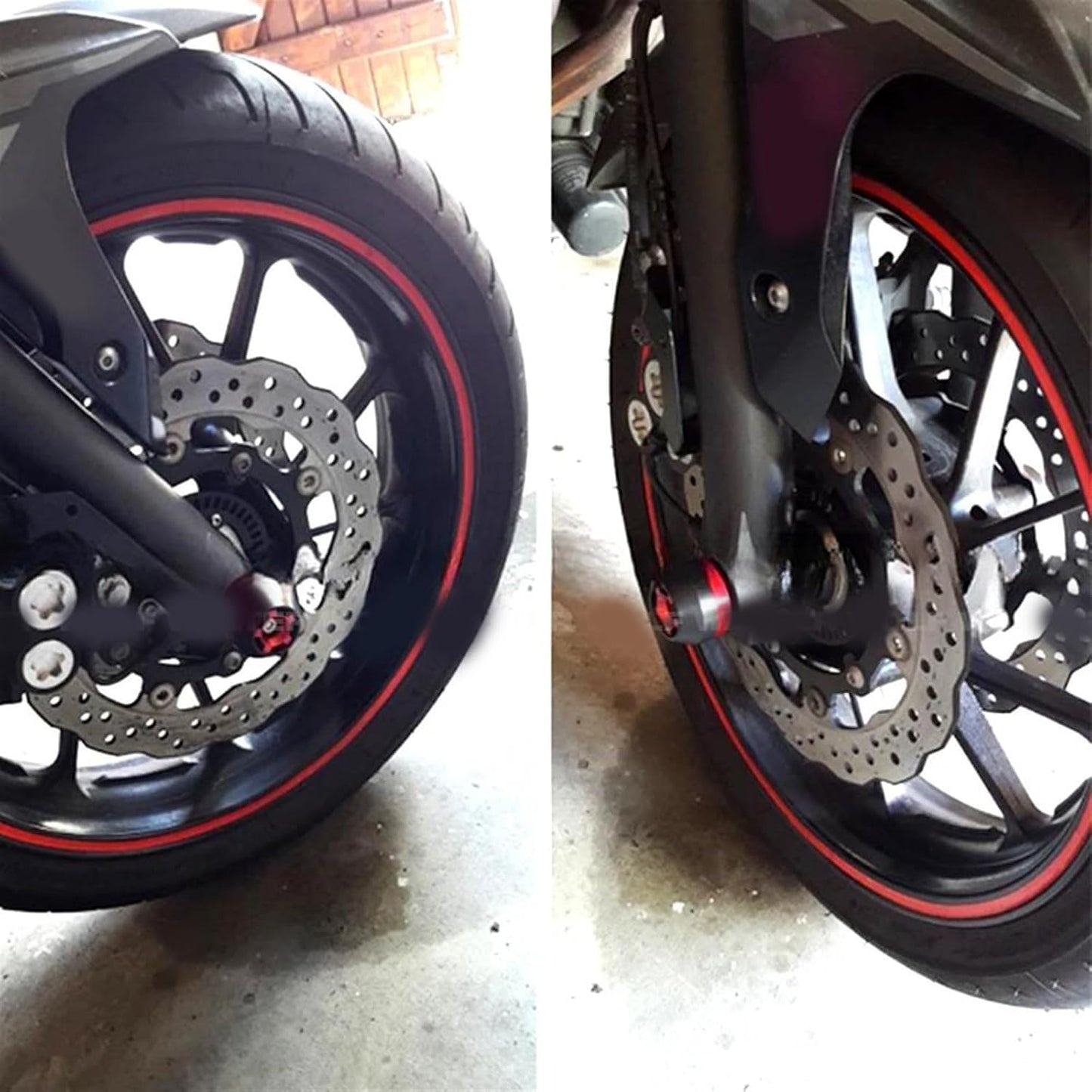 Motorcycle Front & Rear Axle Slider Crash Protector 29cm – Wheel Protection Guard for Tuono V4 / V4R 2012–2021 (Silver) – Single Piece
