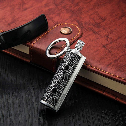 1 PCS Permanent Match Emergency Lighter Black | Metal Matchstick Fire Starter Keychain Reusable Survival Striker Kit for Camping & Hiking