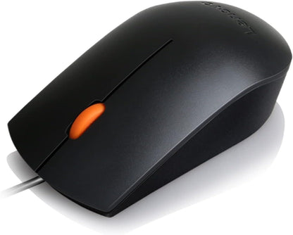 Wired USB Mouse 1600 DPI Optical Sensor – 3 Button Scroll Wheel Ambidextrous Design Plug & Play Lenovo