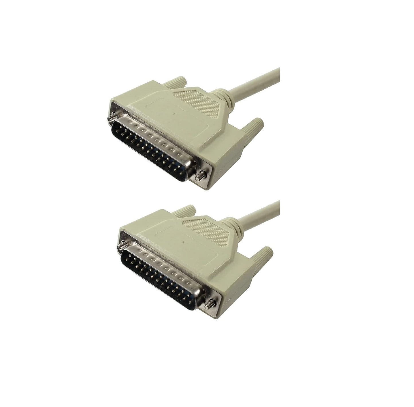 DB25 Male to Male Printer Cable 2.5 Meter – 25 Pin Serial IEEE-1284 Parallel Cable A/A Type, 18 Twisted Pairs, High Speed Data Transfer Beige