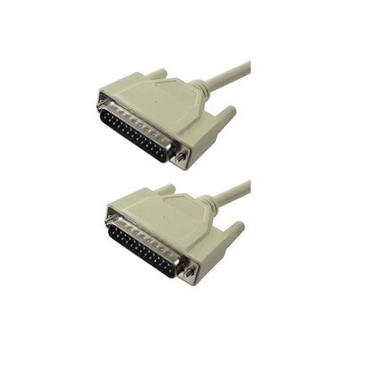 DB25 Male to Male Printer Cable 2.5 Meter – 25 Pin Serial IEEE-1284 Parallel Cable A/A Type, 18 Twisted Pairs, High Speed Data Transfer Beige
