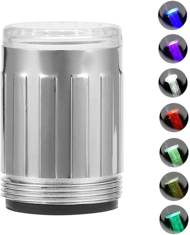 LED Faucet Light Tap Nozzle RGB Temperature Sensor Water Glow Aerator – Color Changing Water Saver for Kitchen & Bathroom